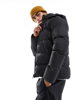 Soul Star puffer jacket with hood in black