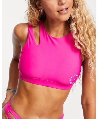 South Beach active cutout bikini top in pink