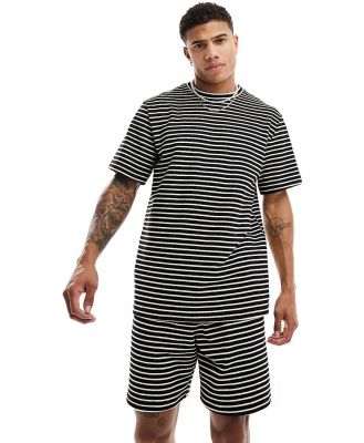 South Beach beach shirt in textured stripe (part of a set)-Multi