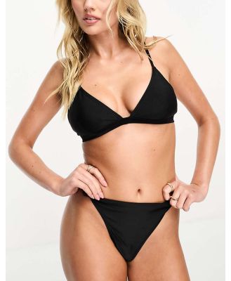 South Beach mix & match scoop triangle bikini top in black