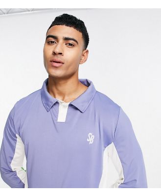 South Beach panelled polo jersey in navy-Blue