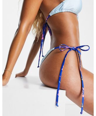South Beach tie side bikini bottoms in light blue shine