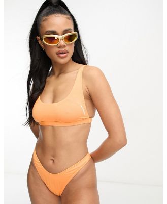 Speedo scoop front multi tie bikini top in nectarine-Orange