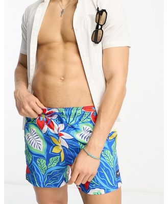 Speedo volley 14 swimshorts with floral print in blue-Multi