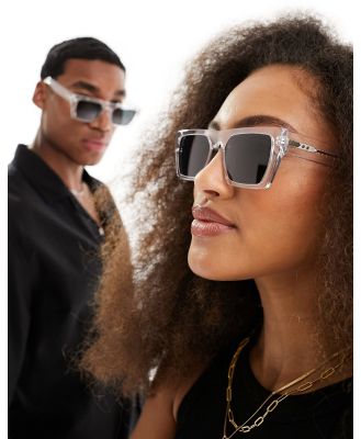 Spitfire Cut Eighty Nine rectangle sunglasses in clear with black lens