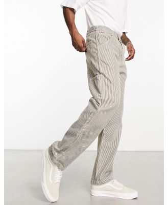 Stan Ray OG painter hickory stripe pants in brown