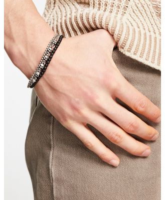 Steve Madden double layered bracelet in silver and brown