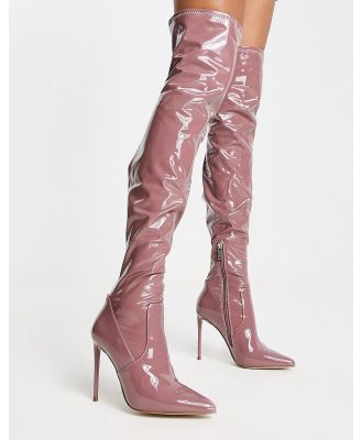 Steve Madden Vava over the knee boots in pink patent