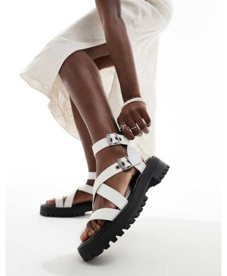 Stradivarius chunky track sole sandals in white