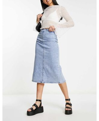 Stradivarius denim tube skirt in light blue