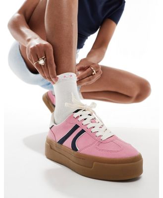 Stradivarius platform sneakers with gum sole in pink
