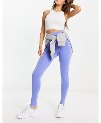 Stradivarius seamless leggings with deep waist in washed blue