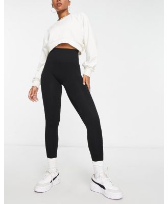 Stradivarius seamless ribbed leggings in black