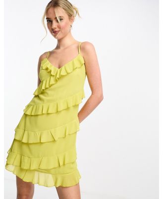Style Cheat satin cami mini dress in chartreuse-Yellow