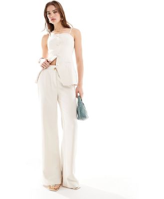 Style Cheat tailored pants in cream (part of a set)-White