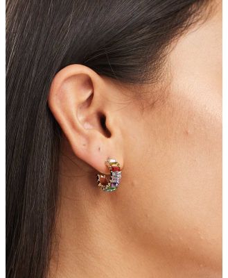 SVNX multicoloured half hoop earrings