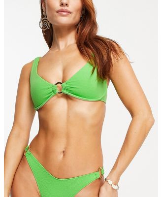 Swim Society Cora short wire ring bikini top in green