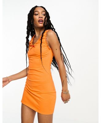 Tammy Girl mini dress with cup detail and ruched neck in orange