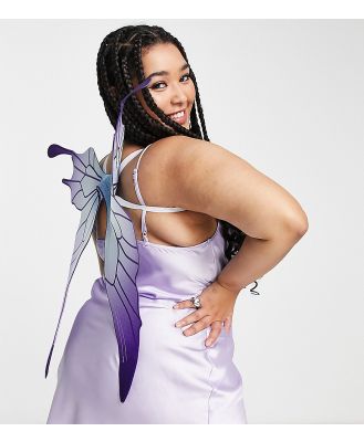 Tammy Girl Plus halloween fairy satin cami mini dress with wings in lilac-Purple