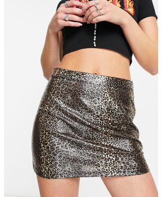 Tammy Girl snake sequin metallic mini skirt in gold