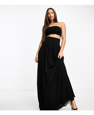 TFNC Tall pleated maxi skirt in black