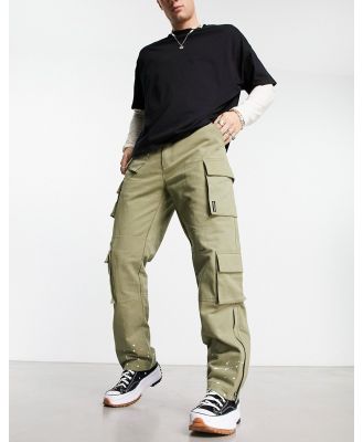 The Couture Club cargo pants in khaki with zip detail (part of a set)-Green