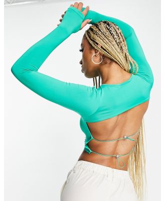 The Couture Club cut out toggle detail crop top in green (part of a set)