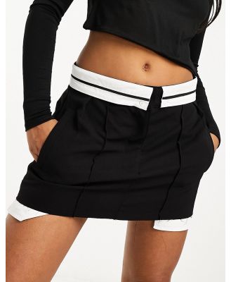 The Couture Club fold mini skirt in black
