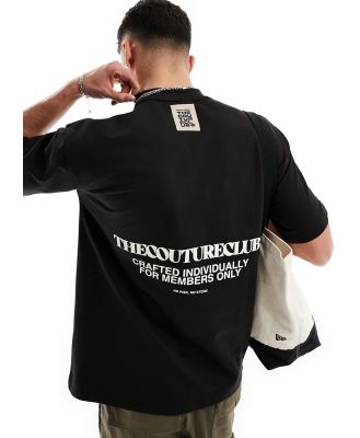 The Couture Club graphic back heavyweight t-shirt in black
