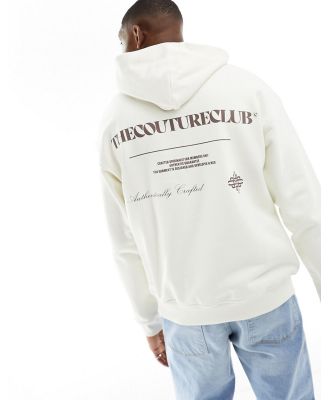 The Couture Club graphic back hoodie in off white