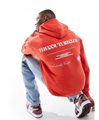 The Couture Club graphic back hoodie in red