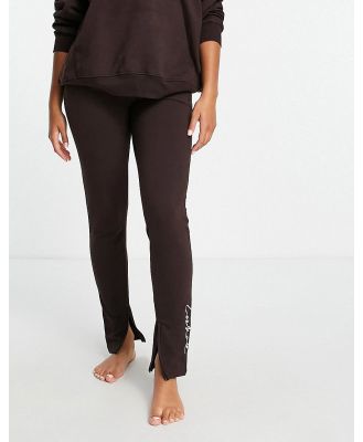 The Couture Club lounge essentials slim fit trackies in brown (part of a set)