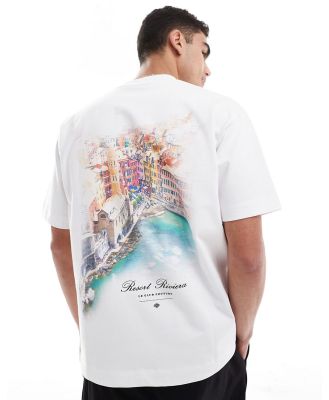 The Couture Club oversized riviera back print t-shirt in white
