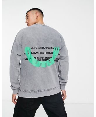 The Couture Club oversized sweatshirt in grey with logo print