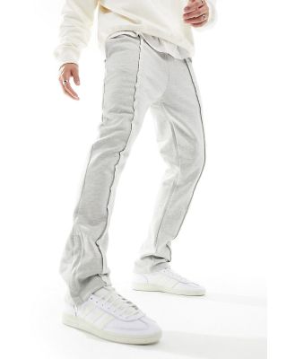 The Couture Club raw seam relaxed trackies in grey marl
