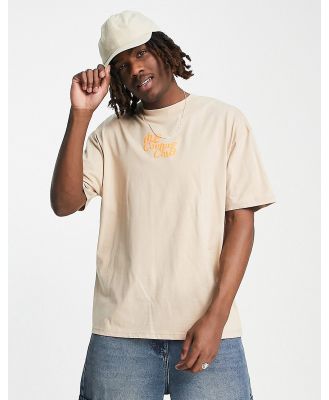 The Couture Club relaxed fit t-shirt in beige with neon logo prints-Neutral