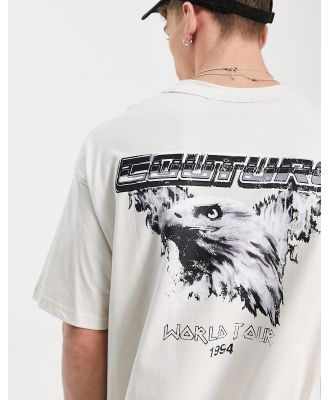 The Couture Club relaxed fit t-shirt in off white with eagle back print