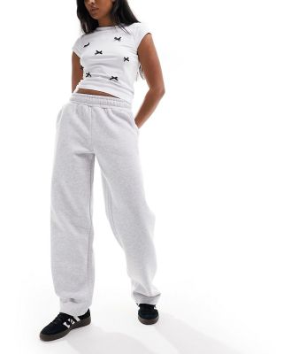 The Couture Club relaxed wide leg trackies in grey marl