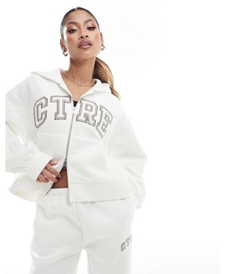 The Couture Club varsity zip through hoodie in off white (part of a set)