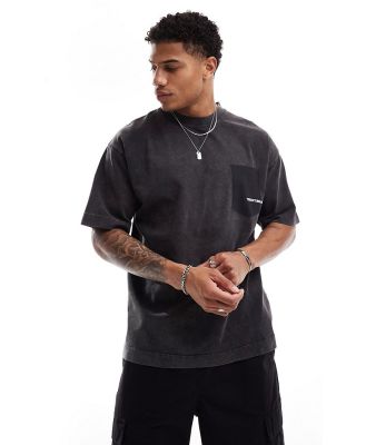 The Couture Club washed pocket detail t-shirt in black