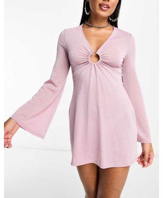 The Frolic exclusive Serpentine long sleeve mini summer dress in lilac-Purple