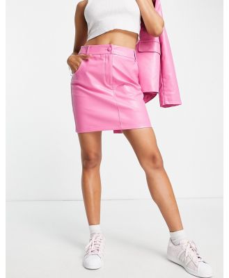 The Frolic faux leather mini skirt in bubblegum pink (part of a set)