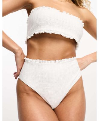 The Frolic Florite high waist bikini bottoms in white waffle