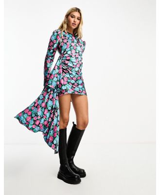 The Frolic garden floral long sleeve ruffle mini dress in multi