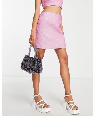 The Frolic glitter mini skirt in pink (part of a set)