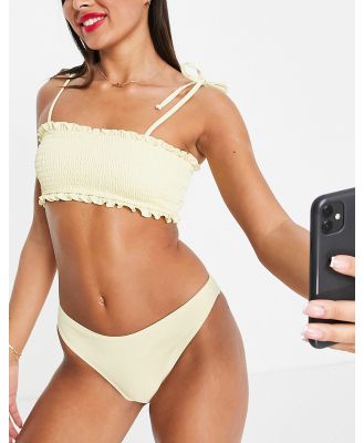 The Frolic Louisa shirred bikini top in lemon-Yellow