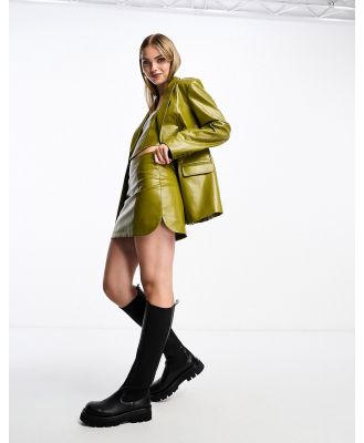 The Frolic patent croc tailored mini skirt in fern green (part of a set)