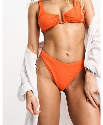 The Frolic Quartz high leg bikini bottoms in cantaloupe-Orange