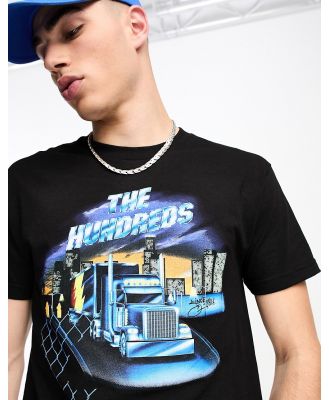 The Hundreds trucker t-shirt in black with graphic chest print