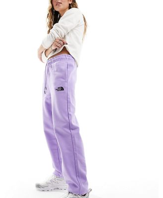 The North Face Essential oversized fleece high waist trackies in purple Exclusive at ASOS